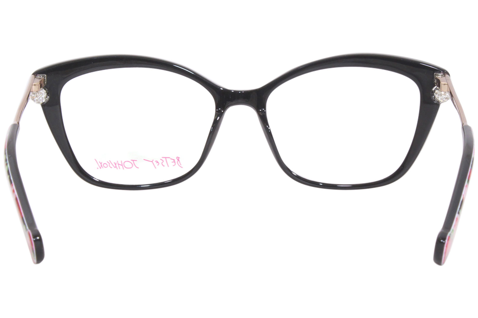 Betsey Johnson Hunny Pnk Eyeglasses Womens Pink Floralgold Full Rim 54 16 140