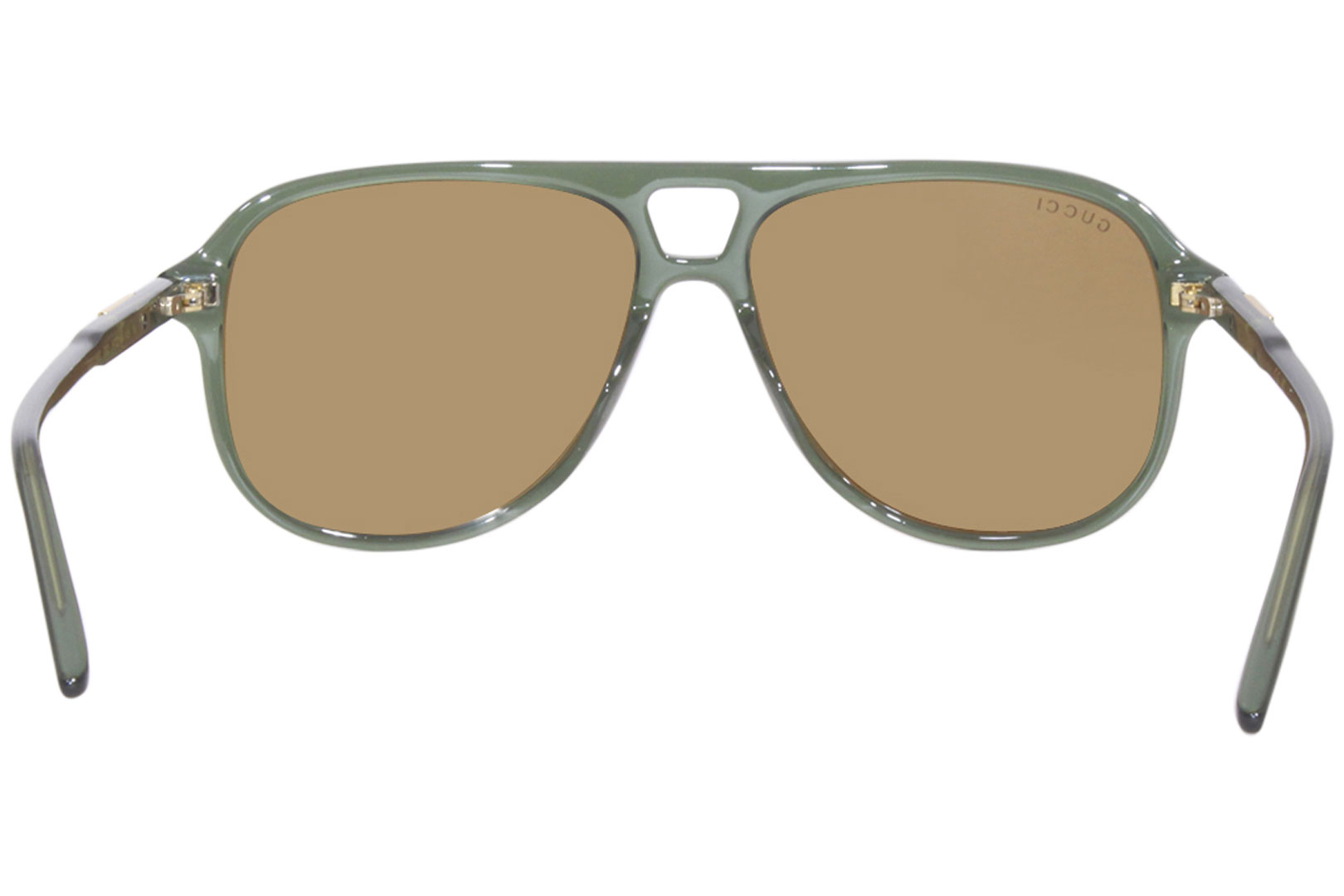 Gucci Gg1156s 002 Sunglasses Men S Green Brown Pilot 57 14 145