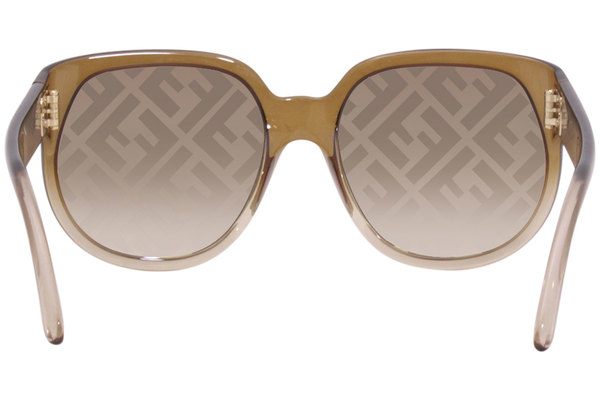 Fendi Brown- Gold Square Ladies Sunglasses FF 0403/G/S 009Q 60 