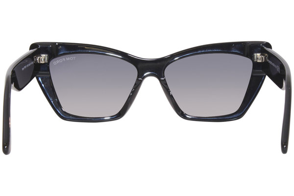 Tom Ford Wyatt TF871 01B Sunglasses Women's Shiny Black/Smoke