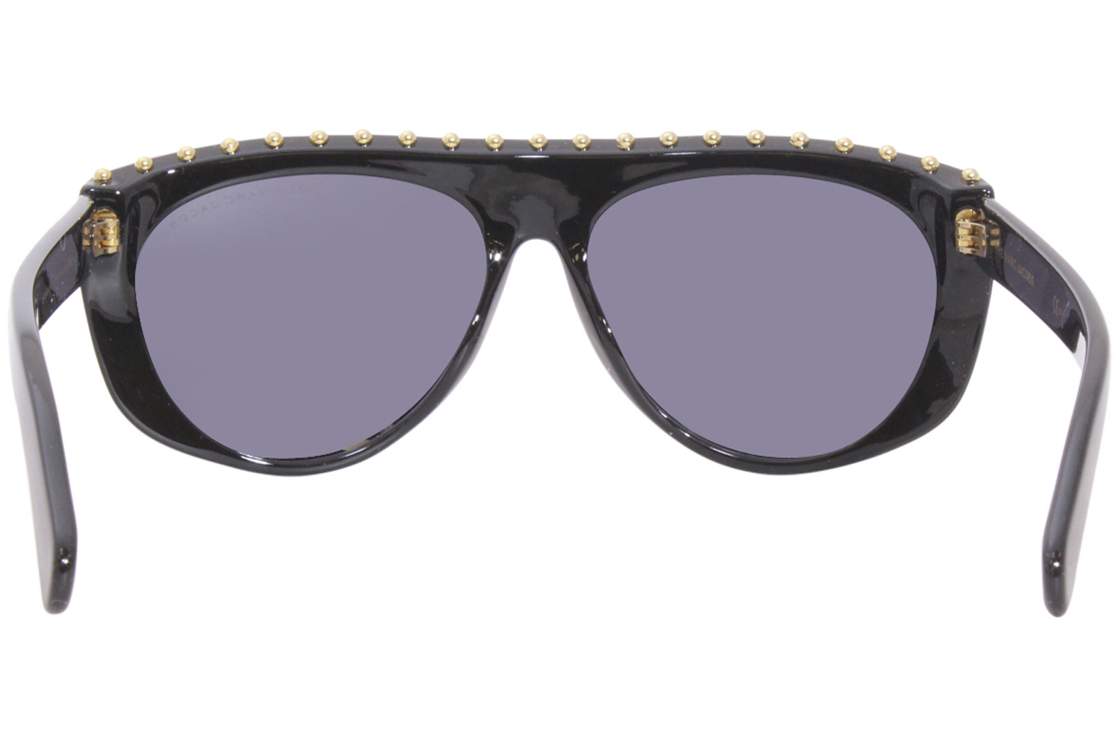 Marc Jacobs 492/S 807IR Sunglasses Men's Black/Gold Studs/Grey Pilot 57 ...