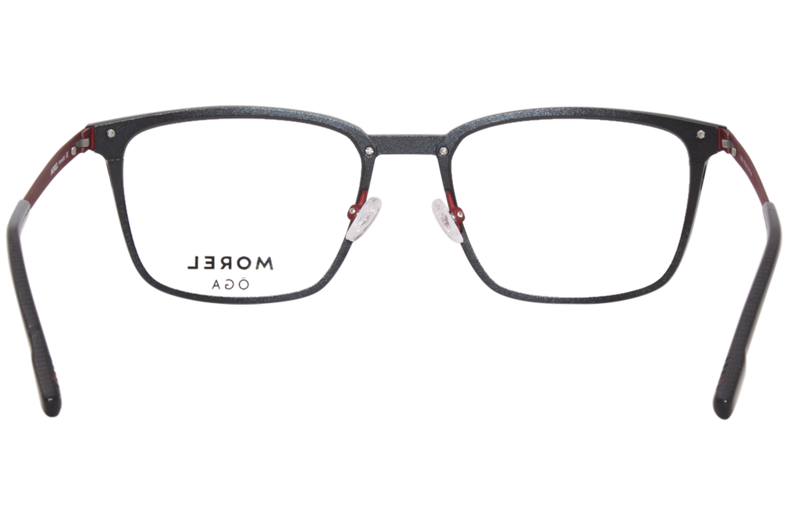 Morel OGA 10205O NR10 Titanium Eyeglasses Men's Black/Red Full Rim 56