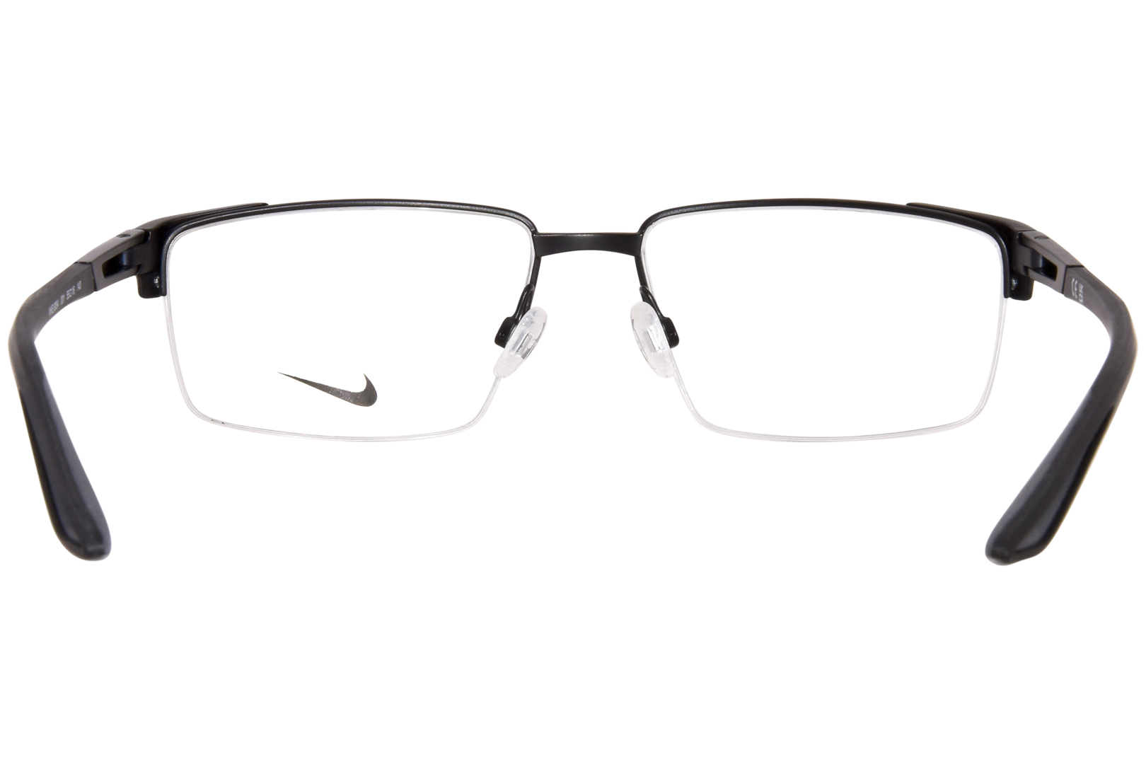 Nike 8054 001 Eyeglasses Men's Satin Black/Matte Black Semi Rim 55mm ...