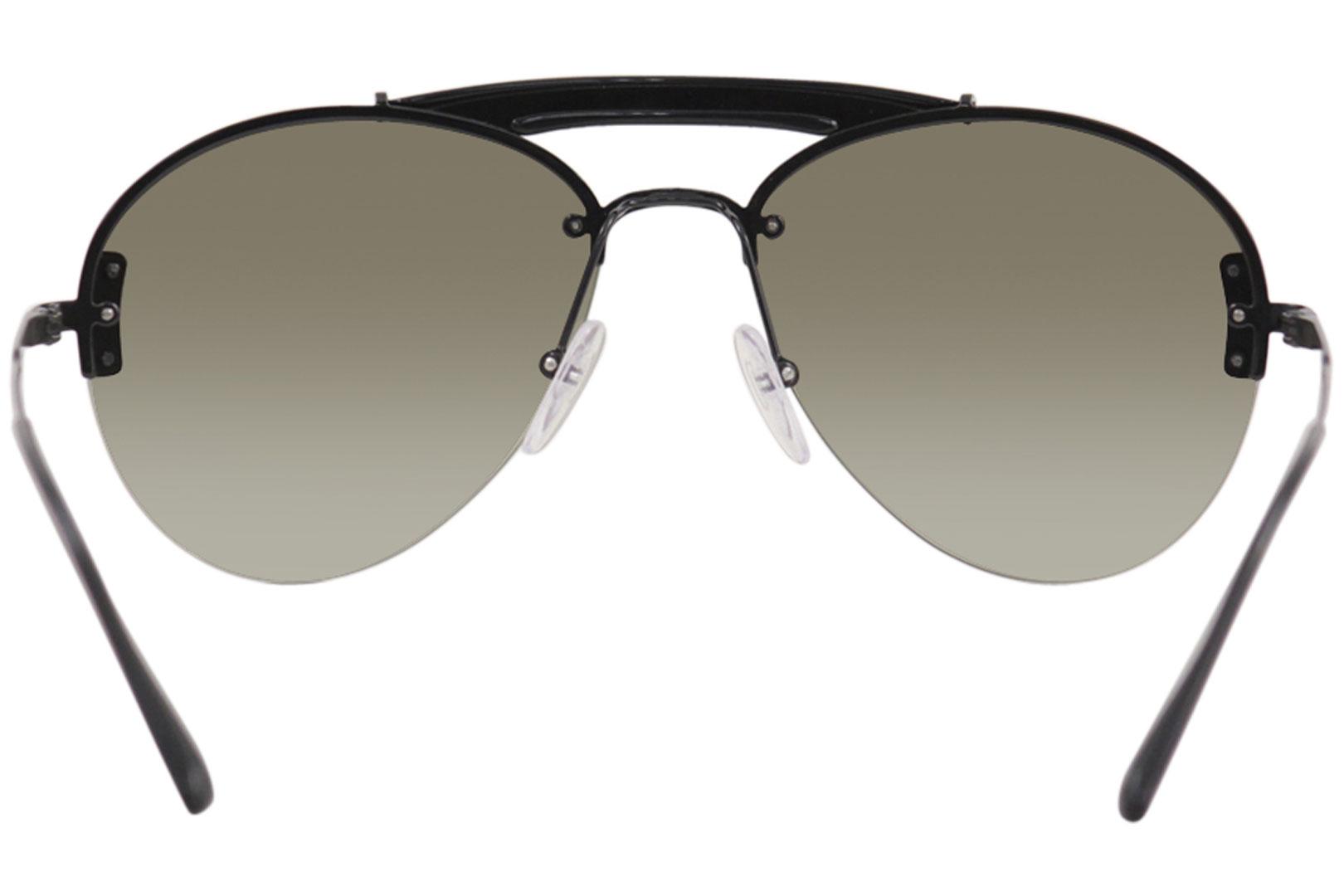 Prada Men's SPR62U SPR/62/U 1AB-5O2 Black Fashion Pilot Sunglasses 32mm ...