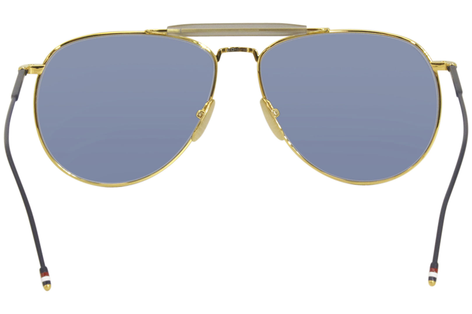 Thom Browne TB-015-LTD-NVY-GLD Sunglasses Yellow Gold-Matte Navy/Dark Blue  Lens | EyeSpecs.com