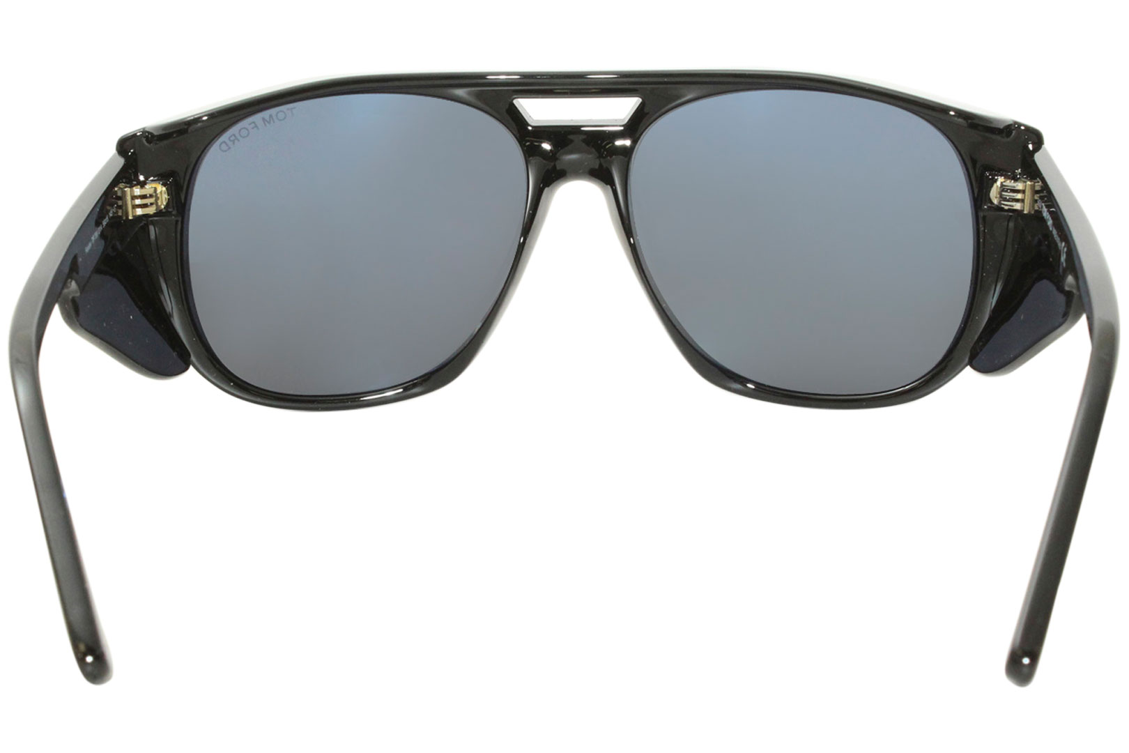 Tom Ford Fender TF799 01A Sunglasses Men's Shiny Black/Smoke Lenses Pilot  59mm 