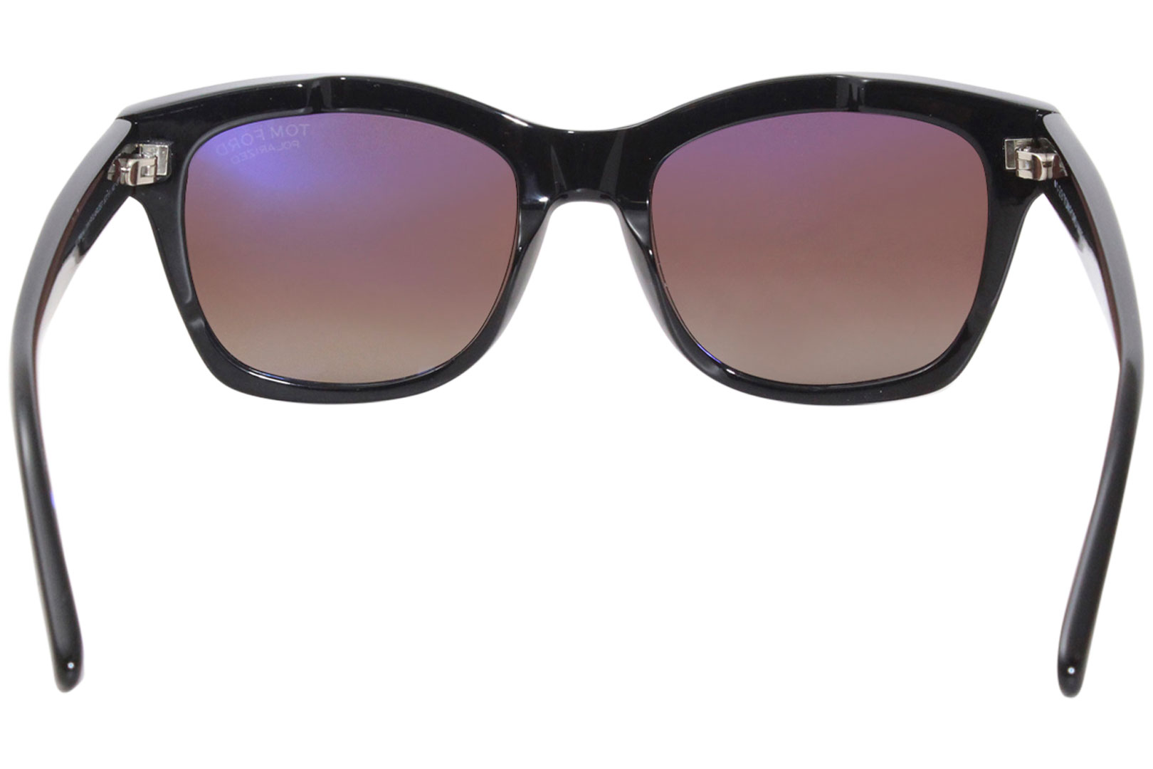 Tom Ford Lauren-02 TF614 01H Sunglasses Black-Palladium/Polarized Burgundy  Grad 