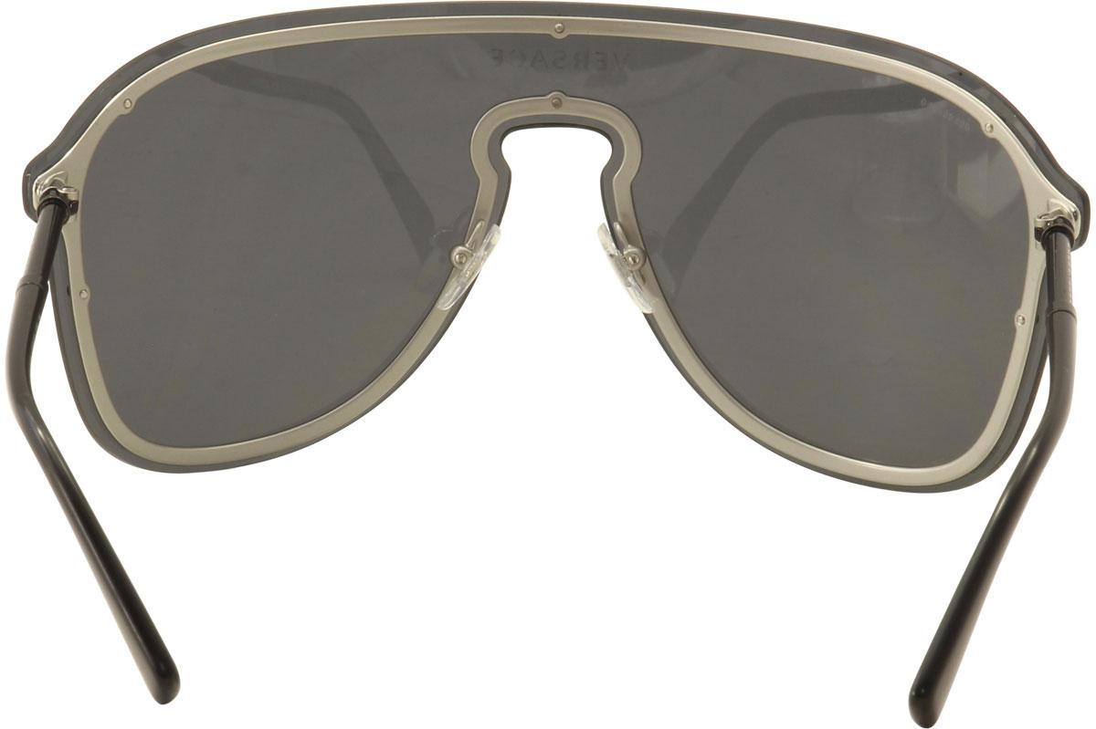 Versace Women S Ve2180 1000 6g Silver Black Light Grey Silver Mirror Sunglasses