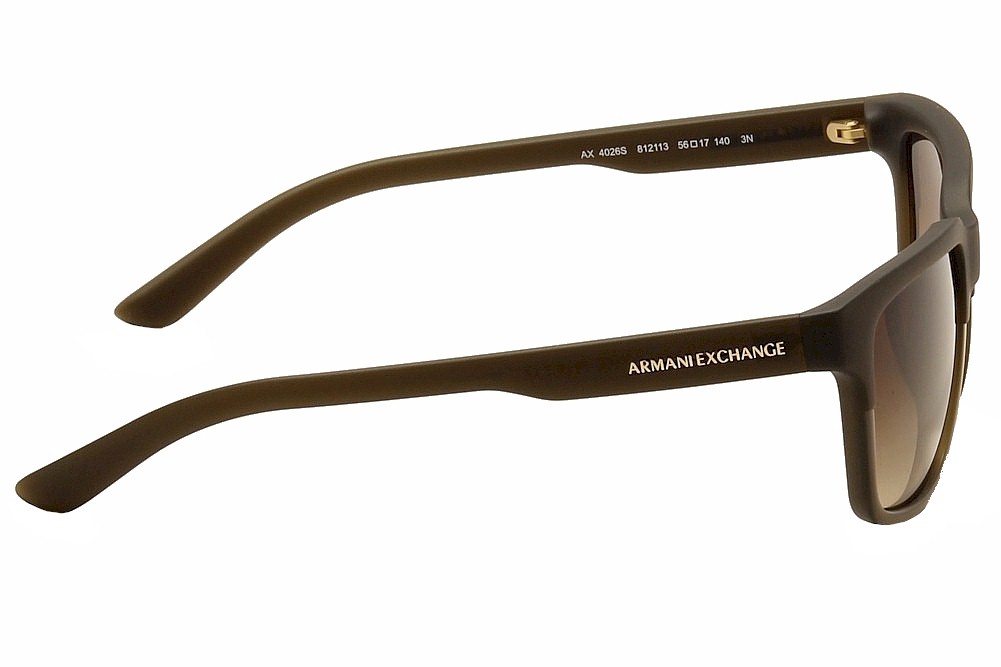 Armani Exchange Men's AX4026S AX/4026/S 81226G Matte Grey Square Sunglasses  56mm 