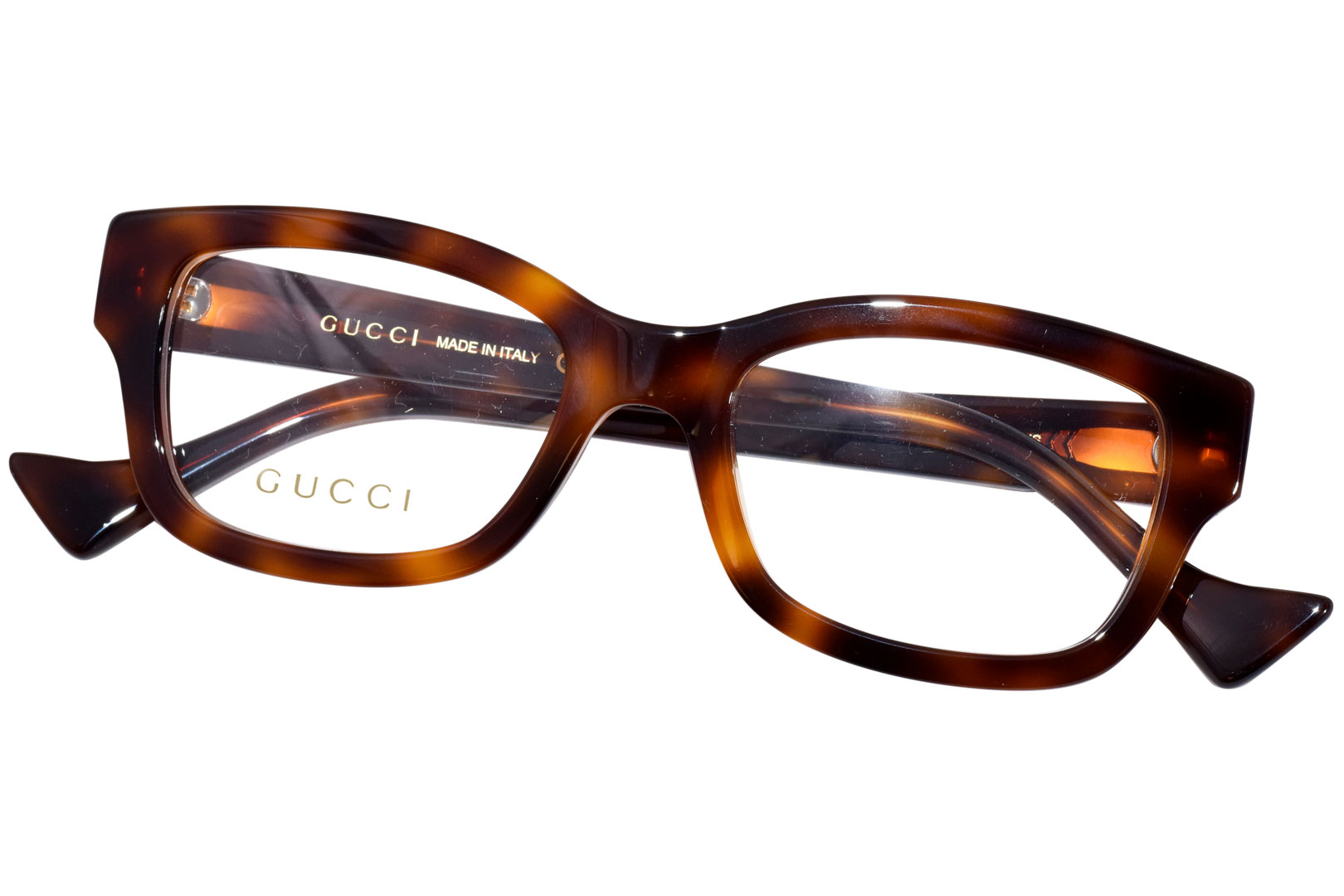 Gucci GG1259O 003 Eyeglasses Women's Havana Full Rim Rectangle Shape 49 ...