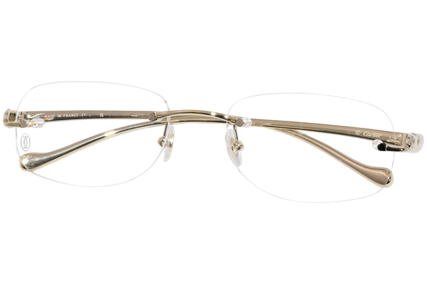 Cartier Core Range CT0058O 002 Eyeglasses Gold Rimless Oval Shape 52-18 ...