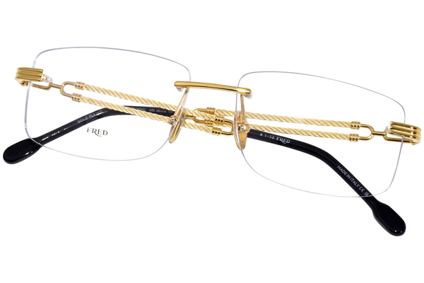 Fred FG50035U 032 Eyeglasses Men's Shiny Gold/Gold Plated Rimless 