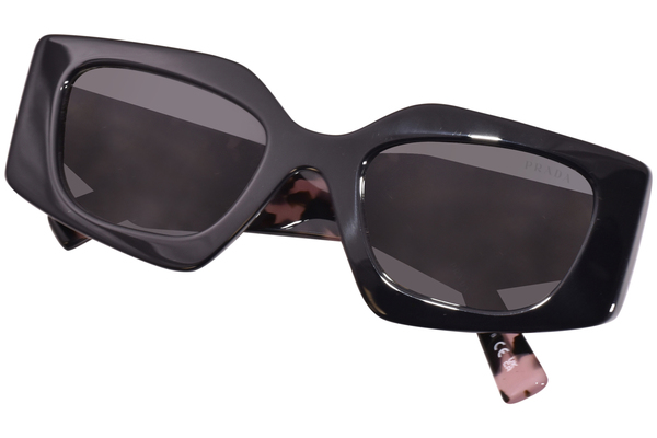 Black grey GG rectangle-frame acetate sunglasses