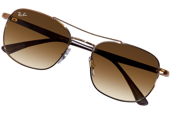 Ray Ban RB-3670 9035/51 Sunglasses Copper/Clear Gradient Brown Oval Shape  55mm | EyeSpecs.com