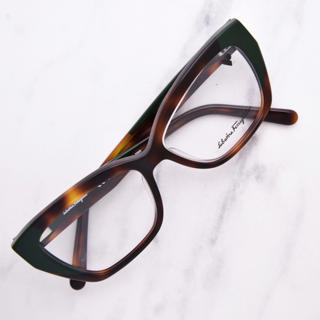 New SALVATORE FERRAGAMO store Tortoise 53mm 53-16-140 Cat Eye Women's Eyeglasses