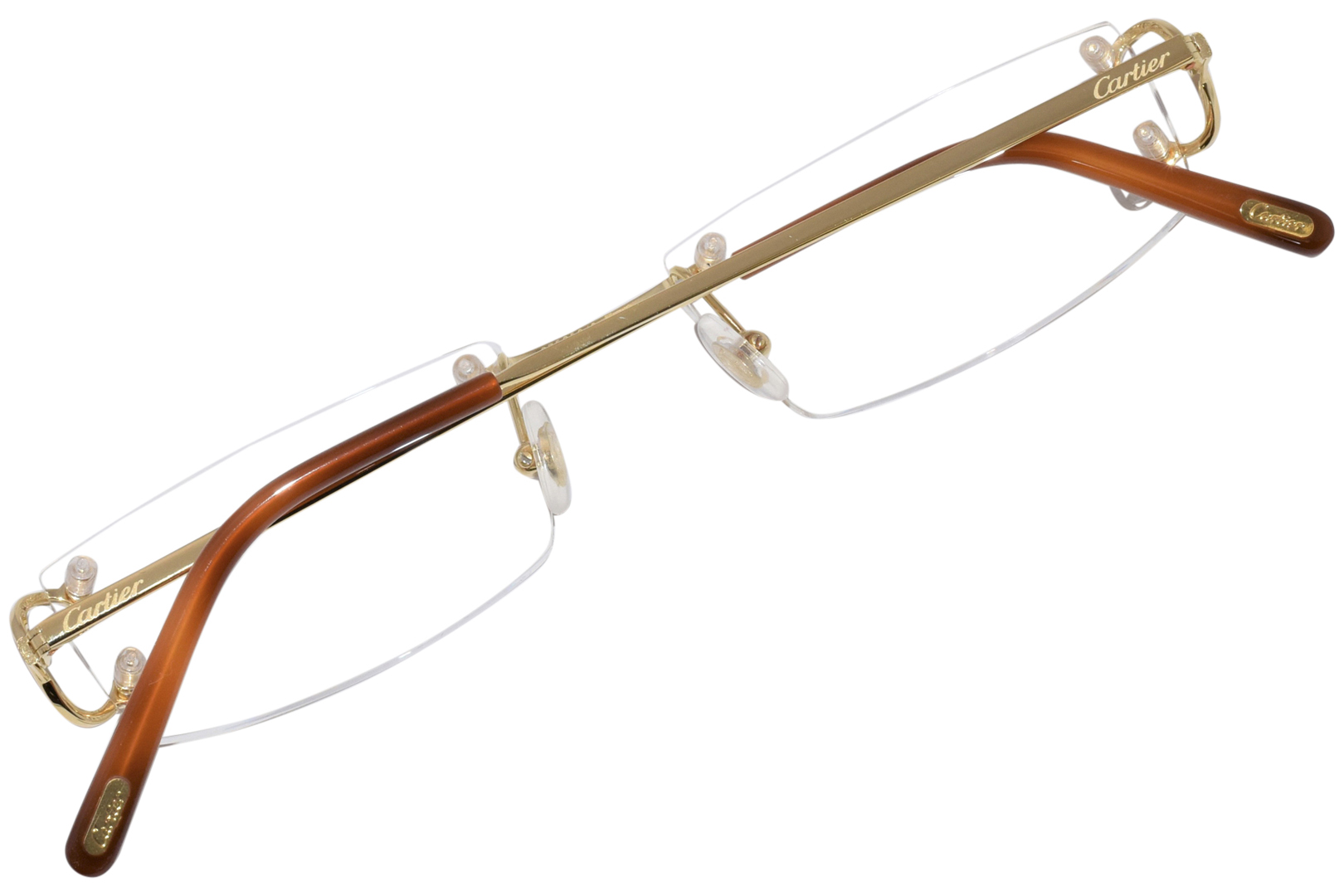 Cartier Core Range Ct0092o 001 Eyeglasses Gold Rimless Rectangle Shape 53 19 140 