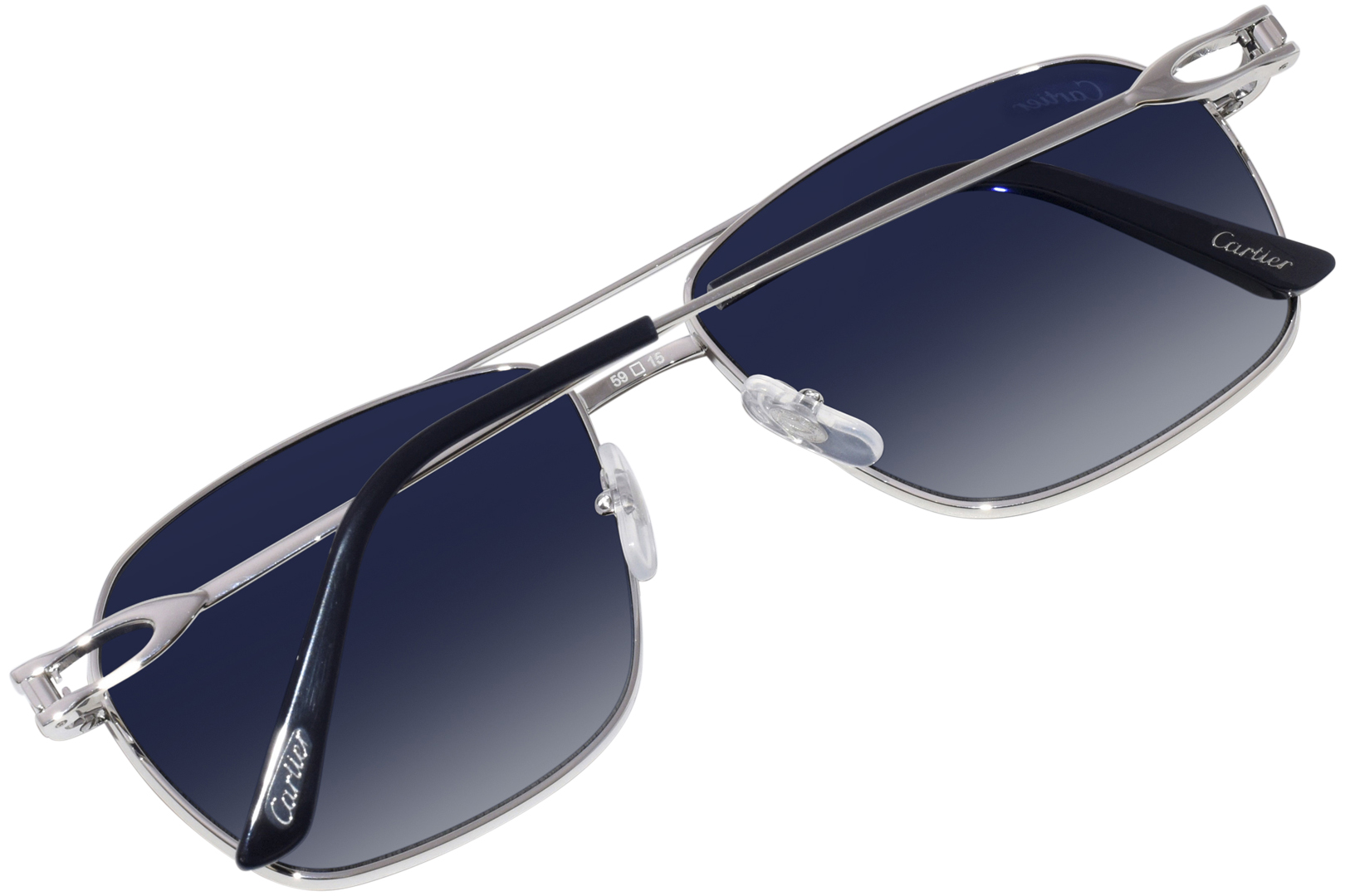 Cartier Core Range CT0306S 004 Sunglasses Silver Blue Gradient