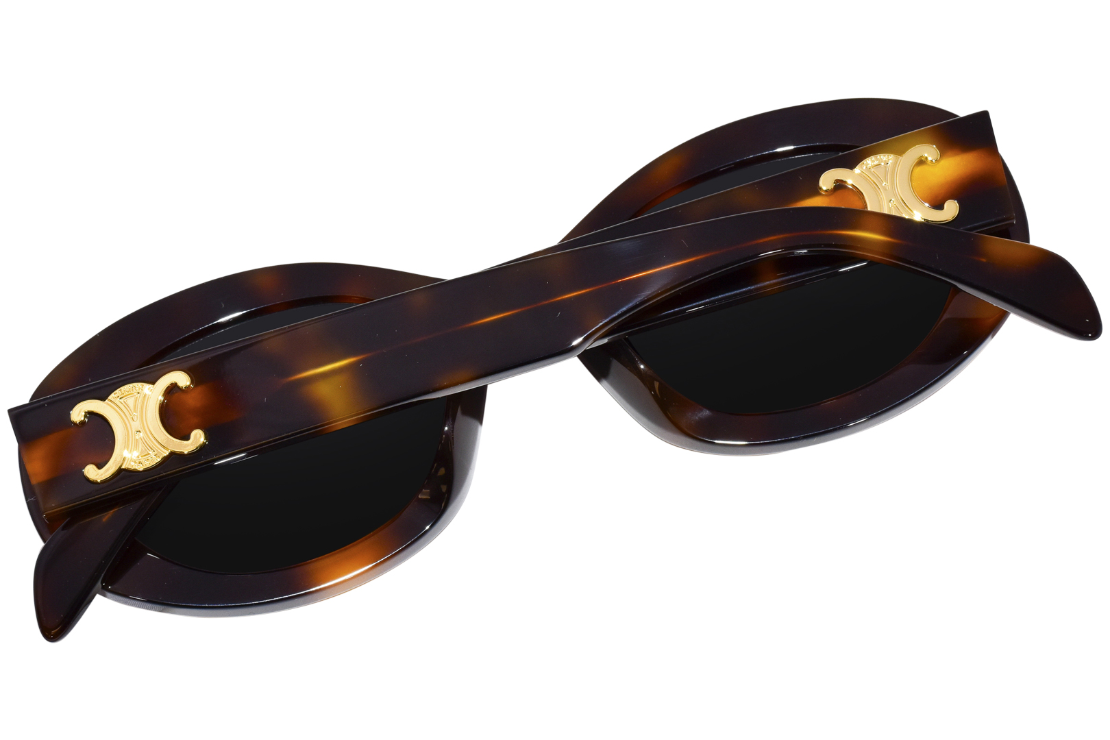 CELINE Orange Crystal Round CL40194U 42B Sunglasses With Gold Triomphe - US