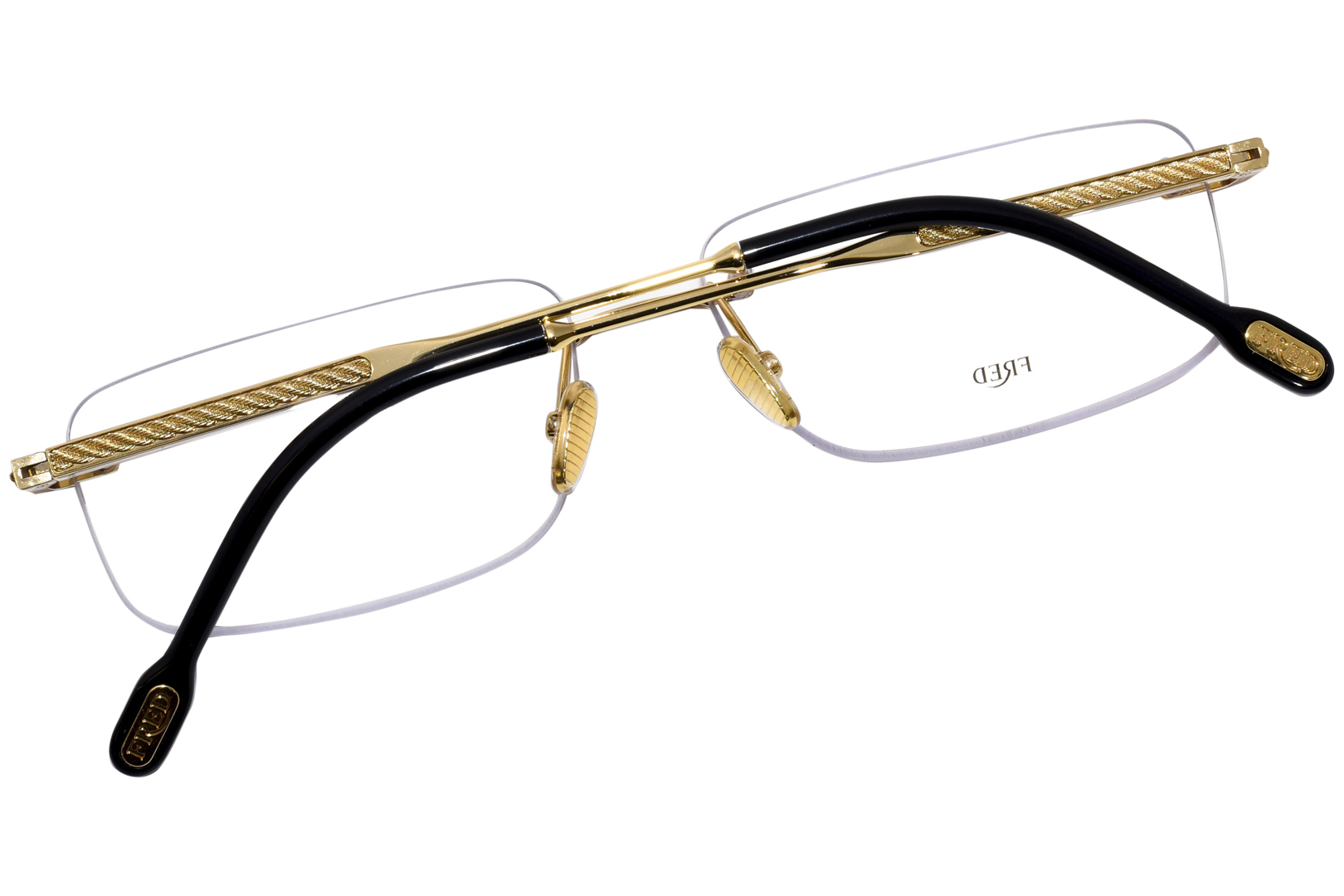 Fred FG50018U 030 Eyeglasses Shiny Endura Gold Rimless Rectangle Shape  58-15-150