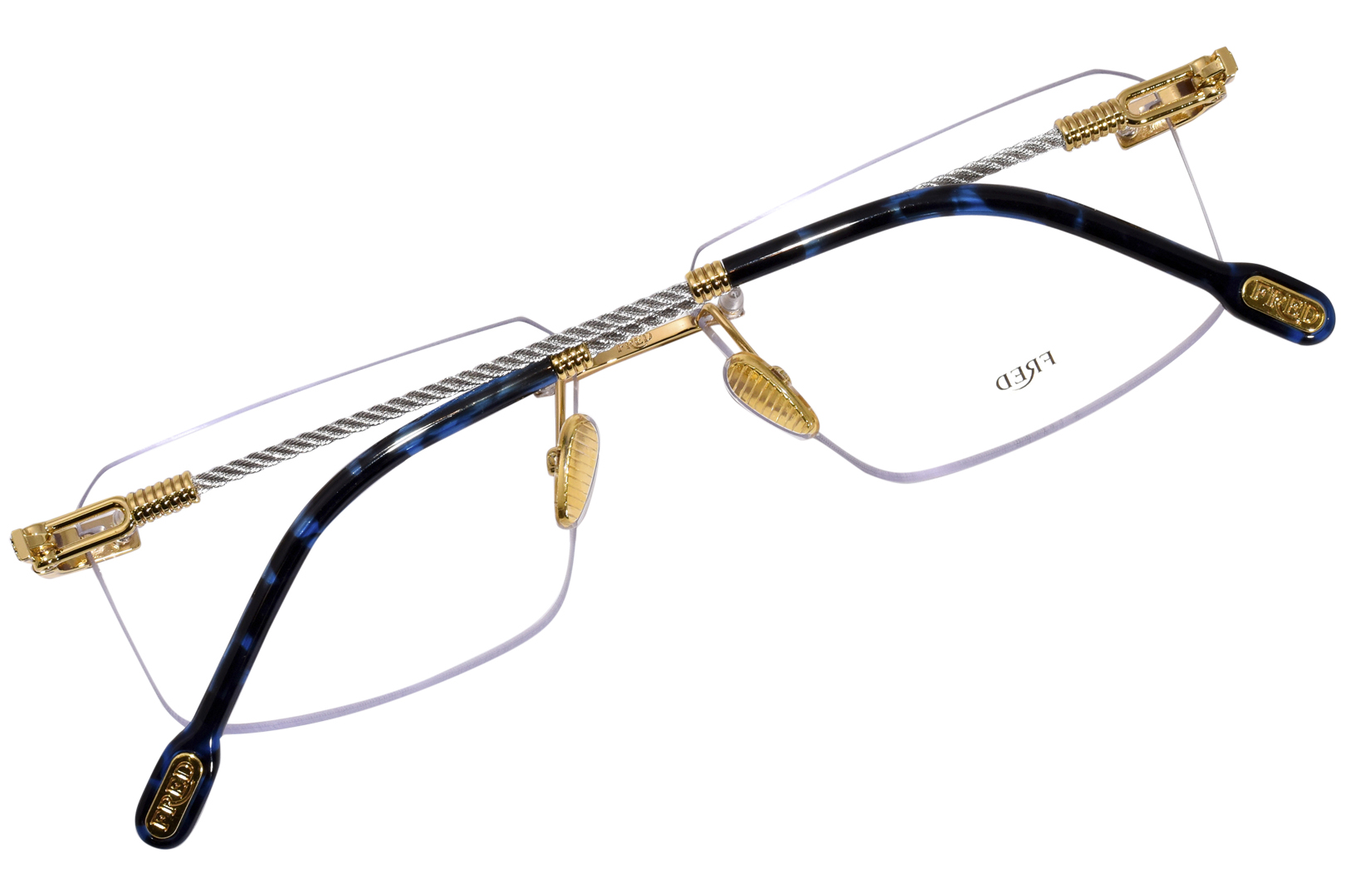 Fred FG50032U 031 Eyeglasses Men's Shiny Endura Gold/Silver Rimless  58-14-150