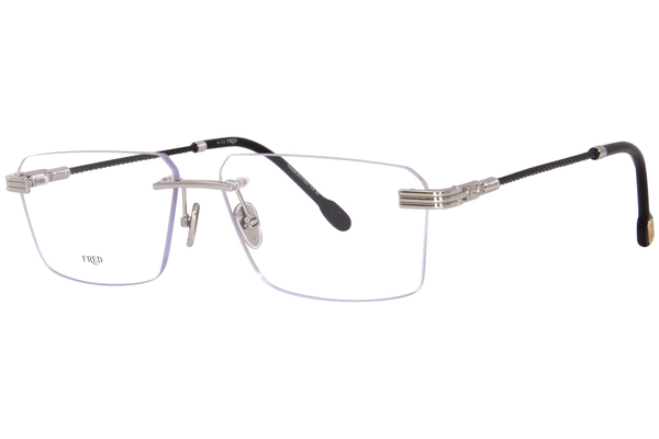 Fred FG50032U 016 Eyeglasses Men's Shiny Palladium/Black Rimless 58-14-150  | EyeSpecs.com