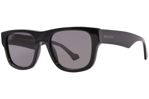 Gucci GG1427S 001 Sunglasses Men s Black Gold Grey Square Shape 53 21 145 EyeSpecs