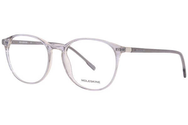 Moleskine MO1164 80 Eyeglasses Men's Crystal Grey Full Rim Round Shape  50-17-150