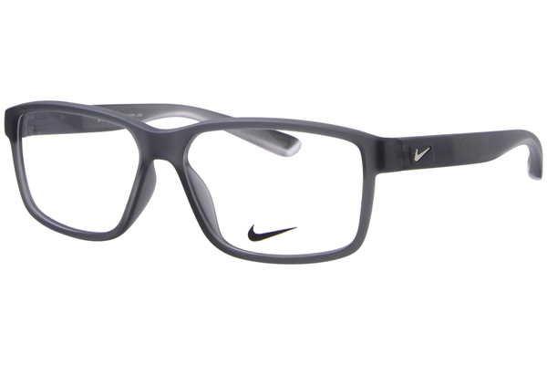 Nike 7092 068 Eyeglasses Mens Matte Crystal Dark Magnet Grey Clear Full Rim 57mm