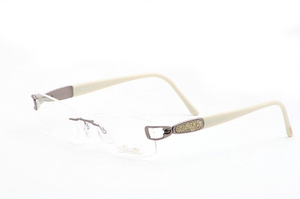  Silhouette Eyeglasses Limelight 6760 6052 Ivory/Brown Optical Frame 