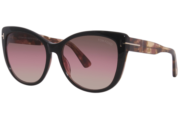 Tom Ford Nora TF937 05F Sunglasses Women's Black/Red Gradient Cat Eye  57-17-140 