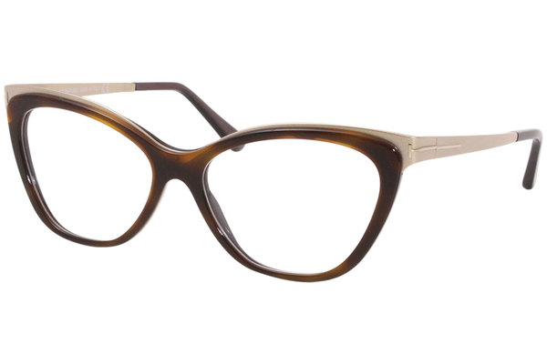 Tom Ford TF5374 090 Eyeglasses Women's Blue/Havana/Shiny Rose Gold Full Rim  54mm 