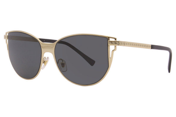 Versace 2211 1412/14 Sunglasses Women's Pink Gold/Grey Mirror/Gold