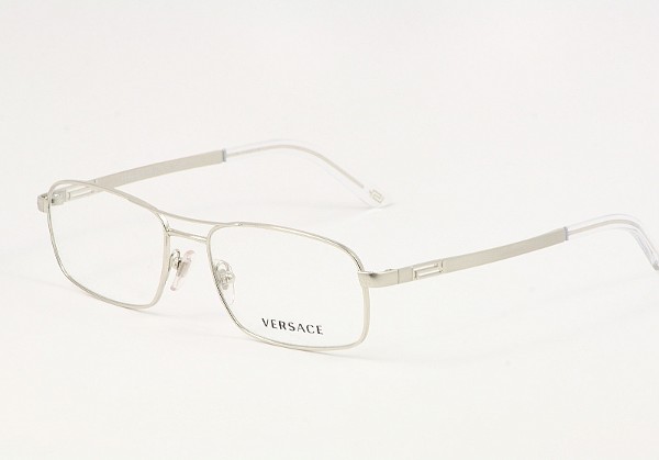  Versace Eyeglasses 1190 1294 Men's Silver Optical Frame 