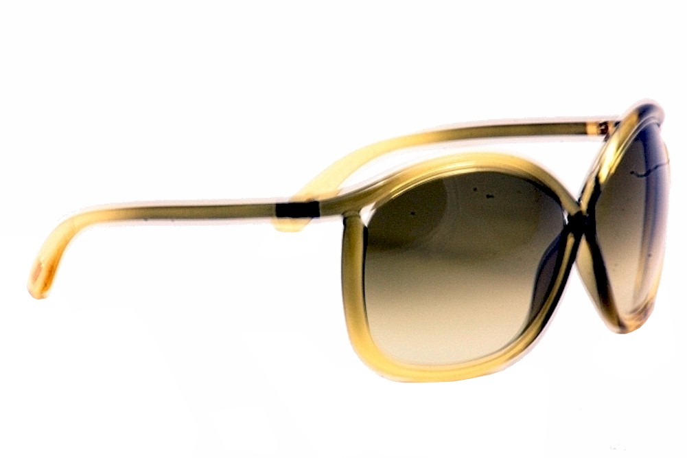 Tom Ford Women's Charlie TF0201 TF/0201 98P Yellow/Brown Fashion Sunglasses  64mm 